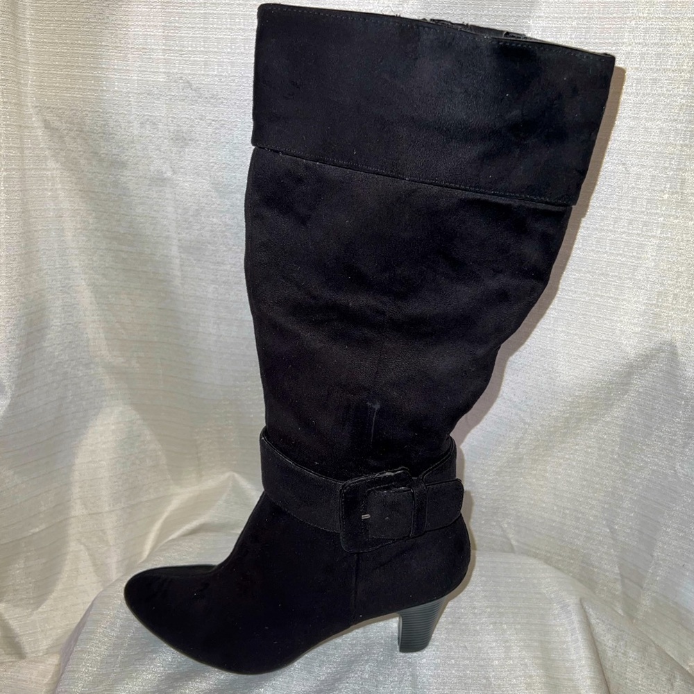 Black Suede Calf Boots